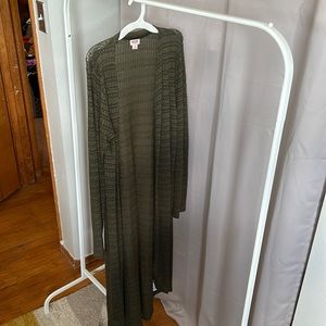 Mossimo Women Duster Cardigan, Boho Artsy Stretchy Open Knit, Green M